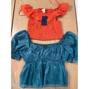 B98 New Women’s Bundle of 2 Crop Tops Size Medium